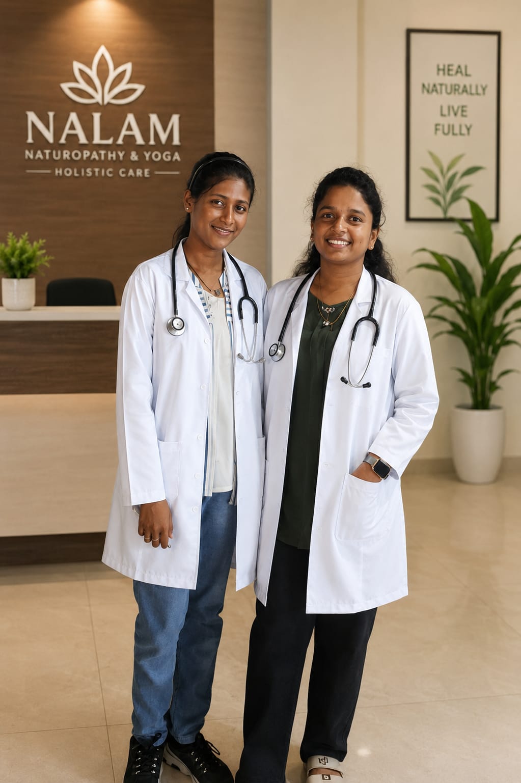 Supporting staff at Nalam Naturopathy & Yoga Clinic
