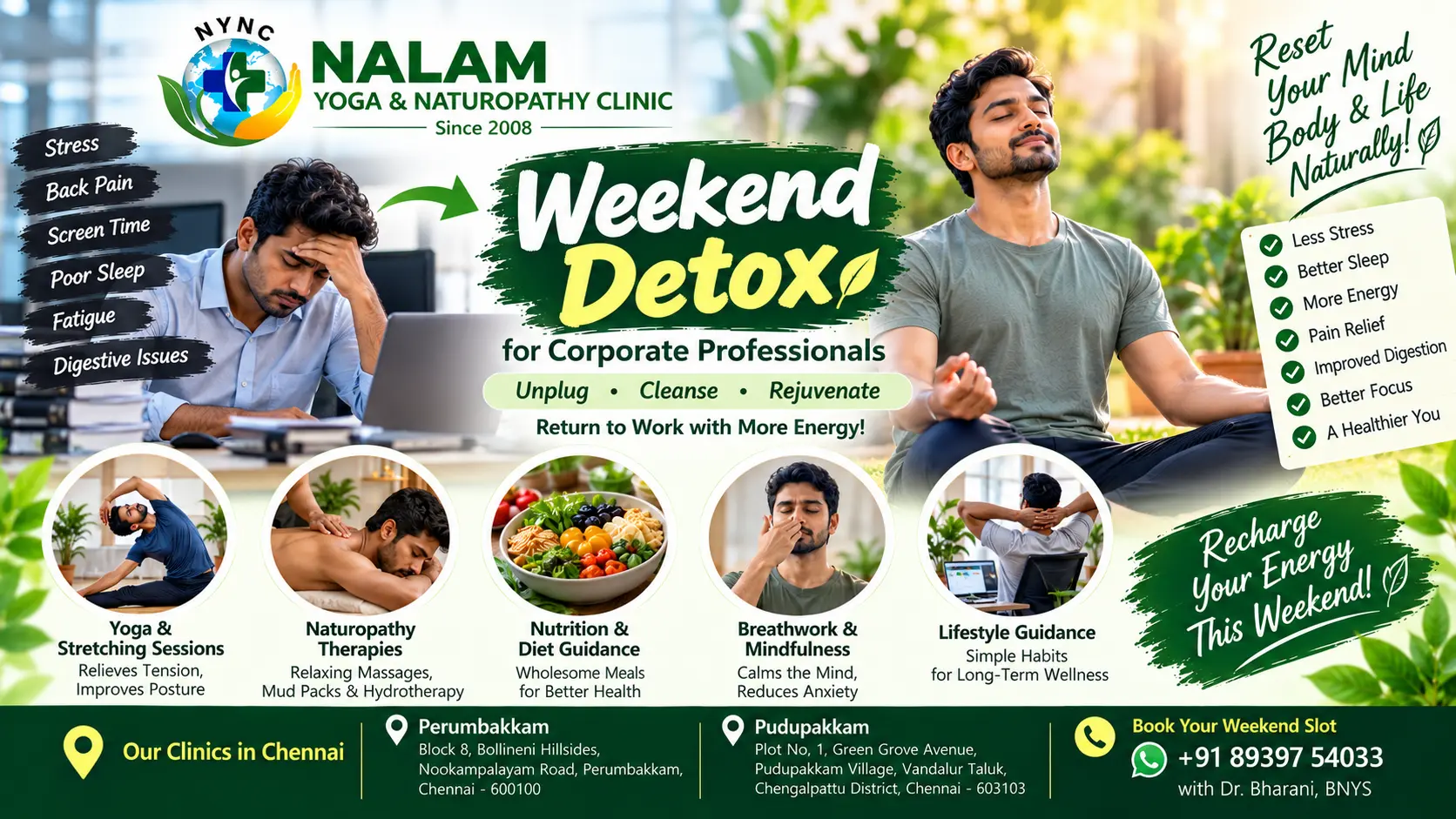 Recharge Your Work Week: Weekend Detox Programs in Chennai for Professionals